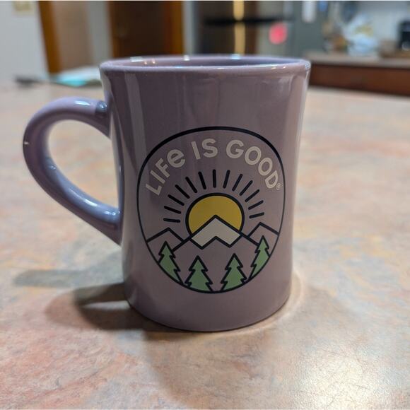 Life Is Good Other - Life Is Good Lavender Mug with Mountain Design